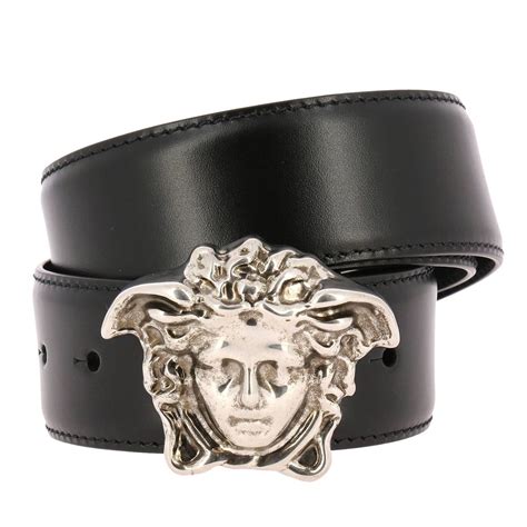 cintura nera lucida uomo versace|Cintura La Medusa in pelle .